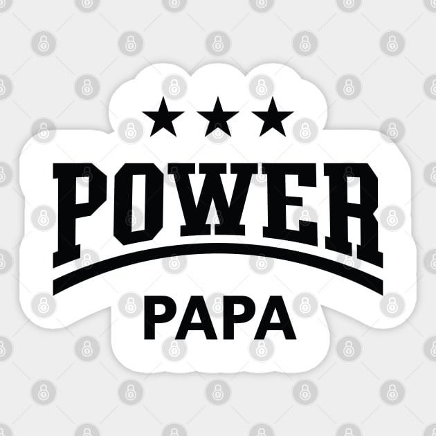 Power Papa (Dad / Daddy / Father’s Day / Black) Sticker by MrFaulbaum